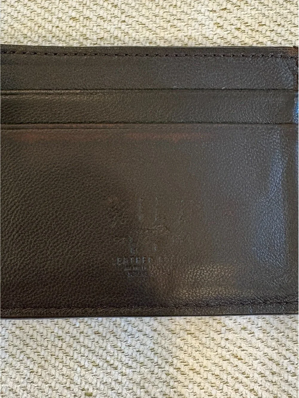 Will Leather Goods Mens Brown Pebble Grain Leather Bifold Wallet Mesh ID Window